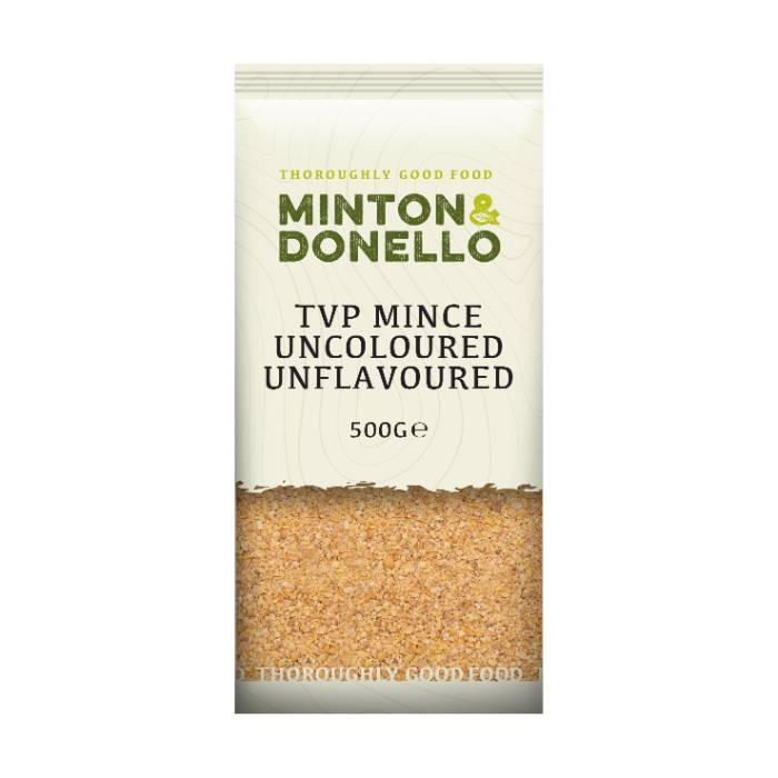 Minton & Donello - Tvp Mince UncolouredUnflavoured, 500g  Pack of 6