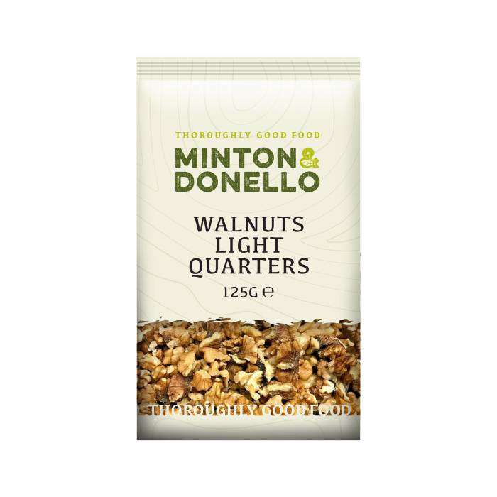 Minton & Donello - Walnuts Light Quarters, 125g  Pack of 6