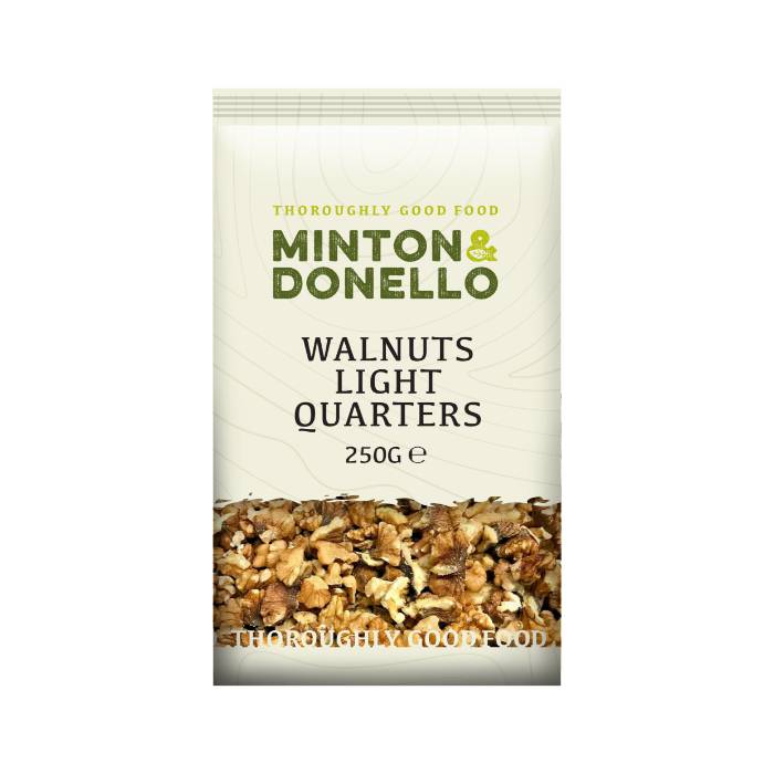 Minton & Donello - Walnuts Light Quarters, 250g  Pack of 6