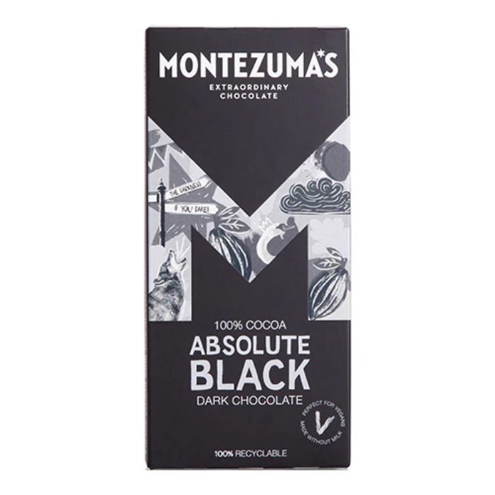 Montezuma's - 100% Cocoa Absolute Black Bar, 90g  Pack of 12