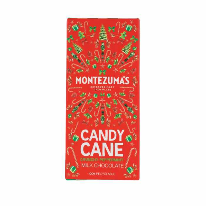 Montezumas - Candy Cane Christmas Milk Chocolate Bar, 90g  Pack of 12