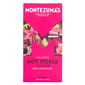 Montezumas - Hot Pickle - Milk with Chilli & Lime, 90g | Pack of 12