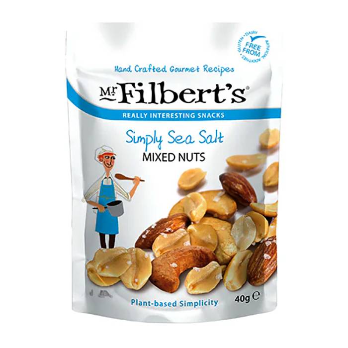 Mr Filberts - Simply Sea Salt Mixed Nuts, 40g - Pack of 20