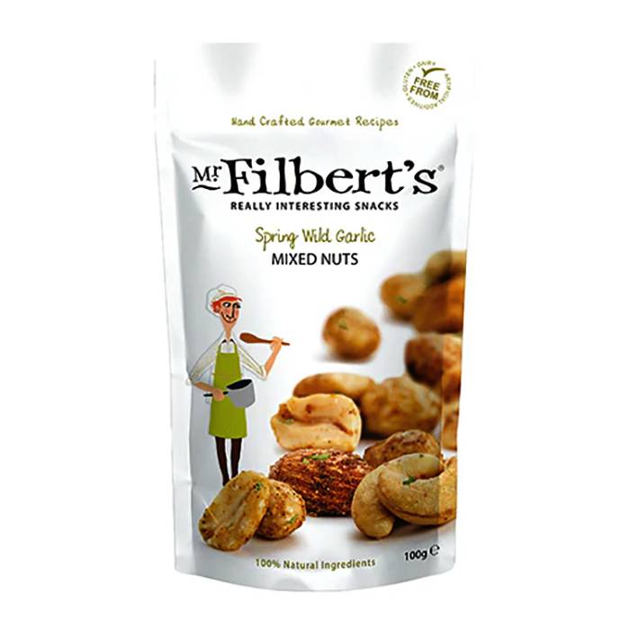 Mr Filberts - Spring Wild Garlic Mixed Nuts, 100g - Pack of 12