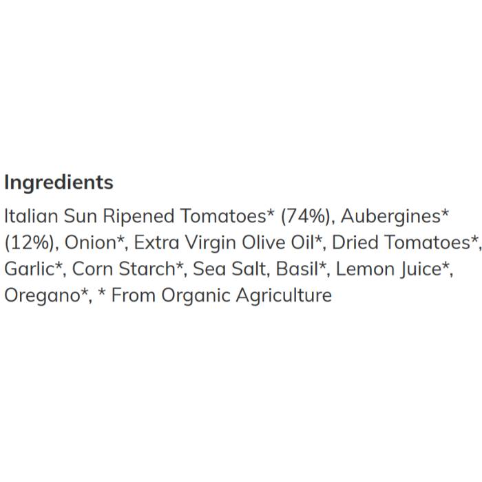 Mr Organic - No Added Sugar Aubergine Ragu Pasta Sauce, 350g - Back