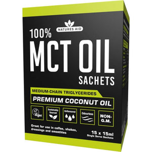 Natures Aid - 100% MCT Oil Sachets x15, 15ml