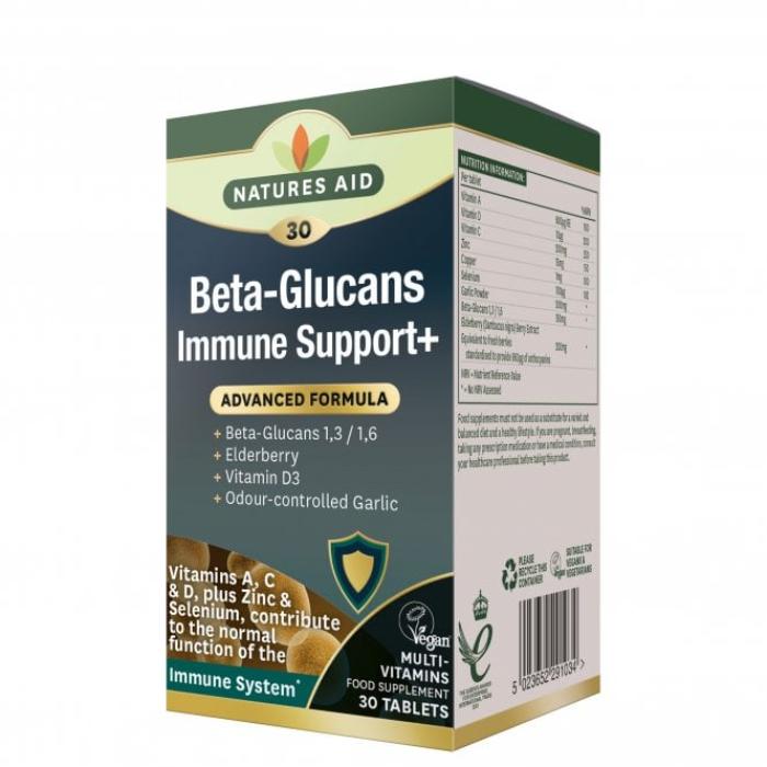 Natures Aid - Beta-Glucans Immune Support+, 30 Tabs
