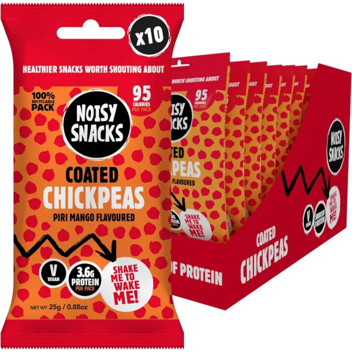 Noisy Snacks - Coated Chickpeas Piri Mango, 25g  Pack of 10