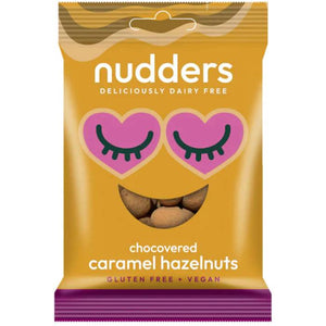 Nudders Fabulous Free From Factory - Chocovered Caramel Hazelnuts, 55g | Pack of 12