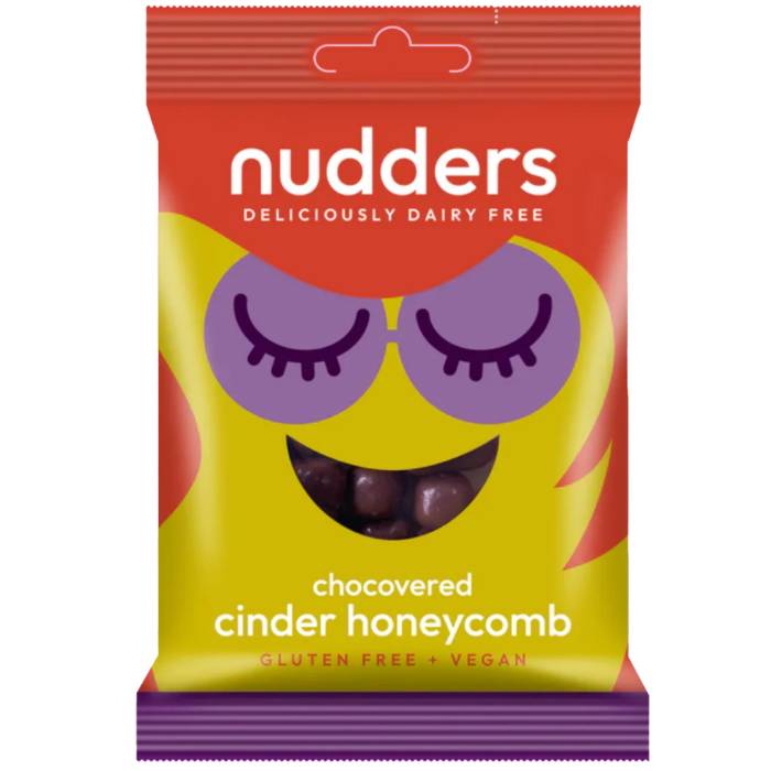 Nudders Fabulous Free From Factory - Chocovered Cinder Honeycomb, 65g  Pack of 12