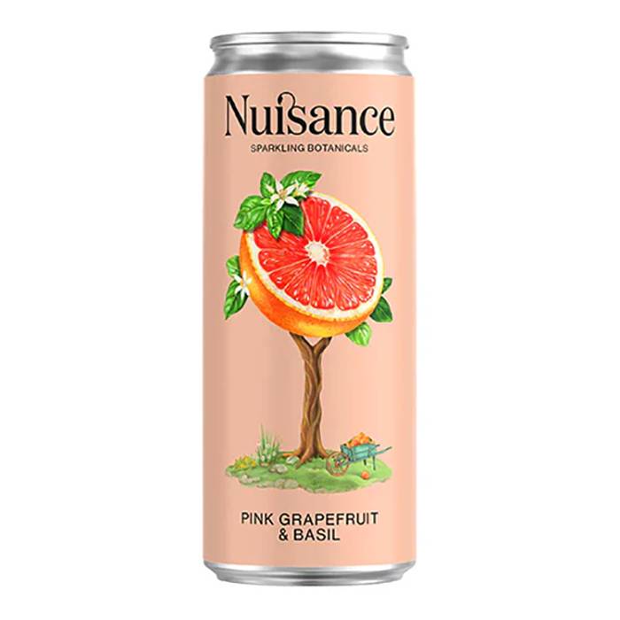 Nuisance Drinks - Sparkling Drink Cans Pink Grapefruit & Basil, 250ml - Pack of 12