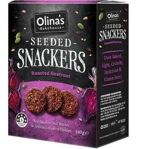 Olinas - Seeded Snackers Gluten Free Roasted Beetroot, 140g | Pack of 6