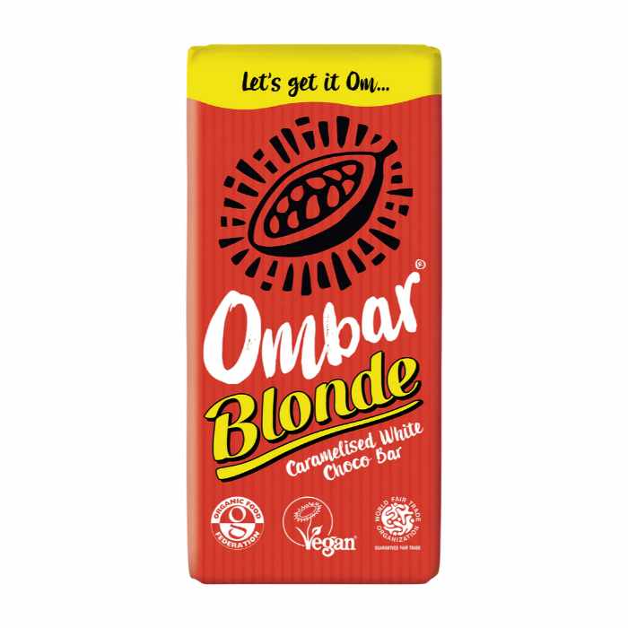 Ombar - Blonde Caramelised White Coco Bar, 70g  Pack of 10