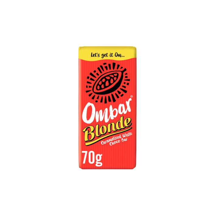 Ombar - Blonde Caramelised White Coco Bar, 70g  Pack of 10