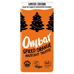 Ombar - Ombar Organic Spiced Orange Hazelnut Truffle Bar, 70g | Pack of 10