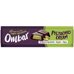 Ombar - Organic Pistachio Cream Filled Chocolate Bar, 42g | Pack of 15