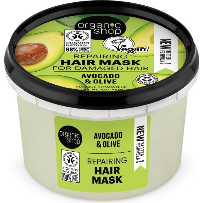 Organic Shop - Repairing Hair Mask for Damaged Hair Avocado and Olive, 280ml