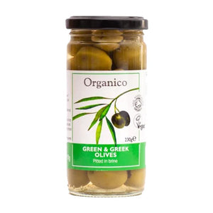 Organico - Green & Greek Pitted Olives Brine, 230g