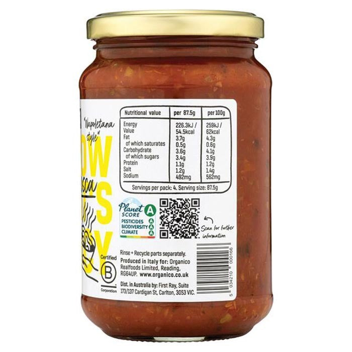 Organico - Organic Puttanesca sauce, 350g - Back