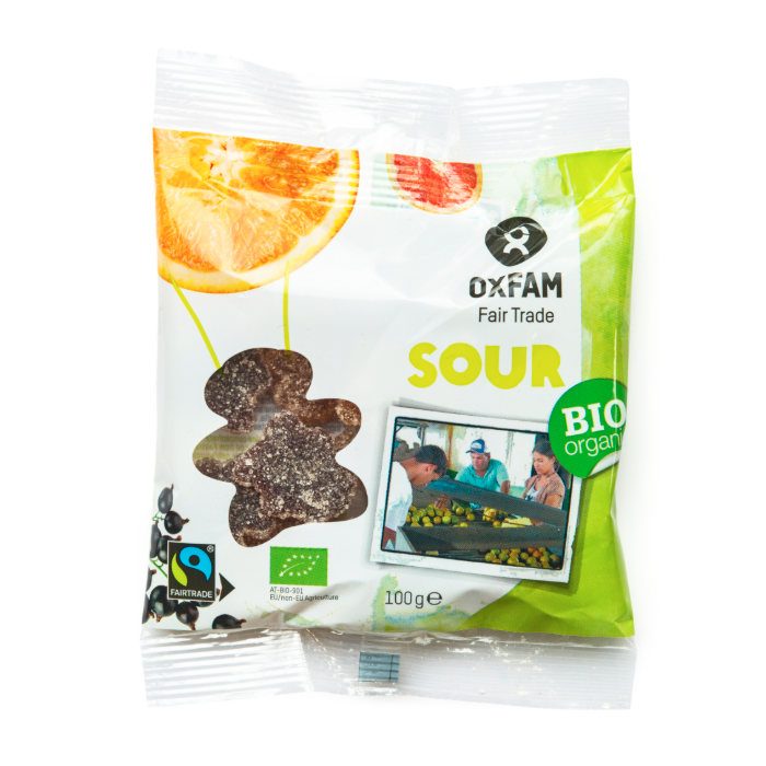 Oxfam Fair Trade - Organic Sour Gummy Bears, 100g  Pack of 20