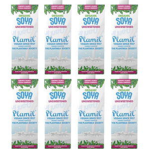 Plamil - Organic Soya Milk, 1L | Pack of 8