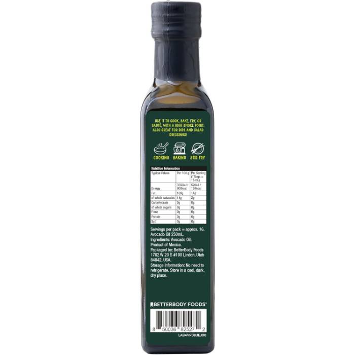 Plant Junkie - Naturally Refined Avocado Oil, 250ml - Back
