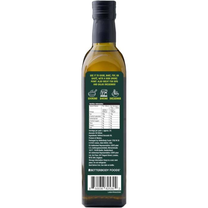 Plant Junkie - Naturally Refined Avocado Oil, 500ml - Back