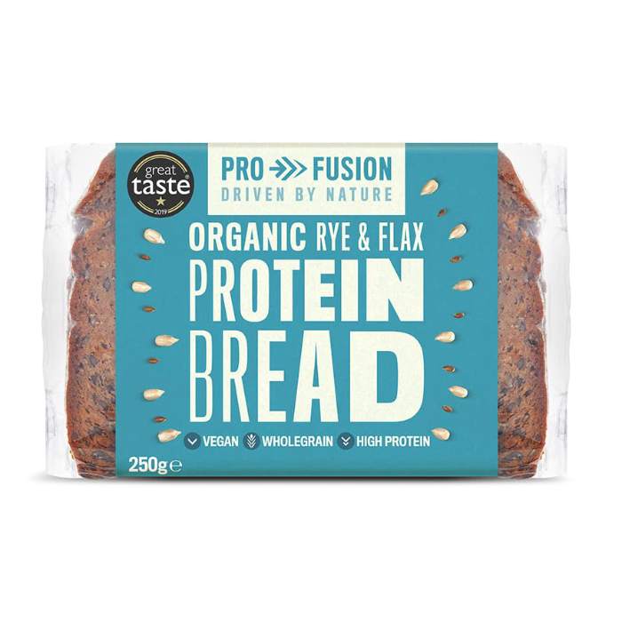 Profusion - Organic Protein Bread, Rye & Flax, 250g - Pack of 9