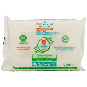 Puressentiel - Disinfectant Wipes, 32Wipes