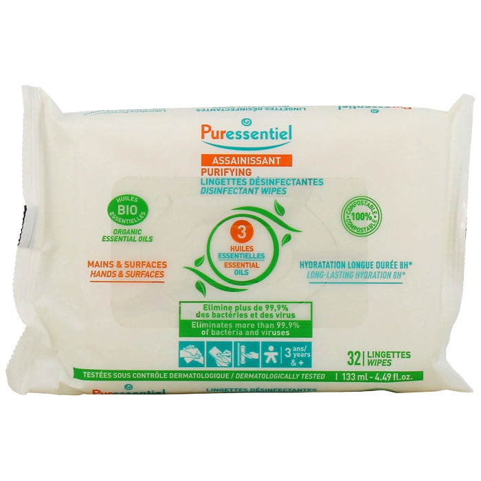 Puressentiel - Disinfectant Wipes, 32Wipes