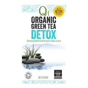 Qi Teas - Organic Detox Green te, 25 Bags | Pack of 6