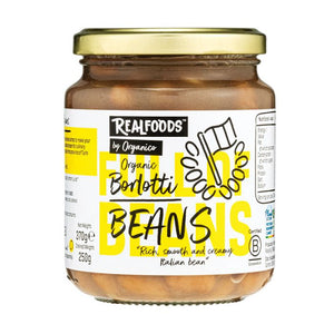 Realfoods - Organic Borlotti Beans in Water, 370g | Pack of 6