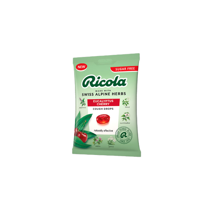 Ricola - Cherry Sugar Free Bag, 70g - Pack of 12