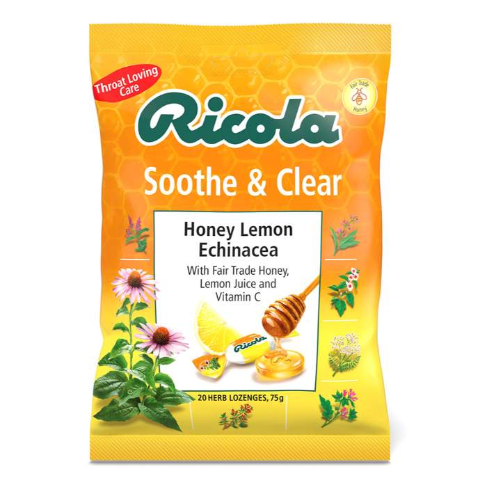 Ricola - Soothe and Clear Honey Lemon Echinacea Lozenges, 75g