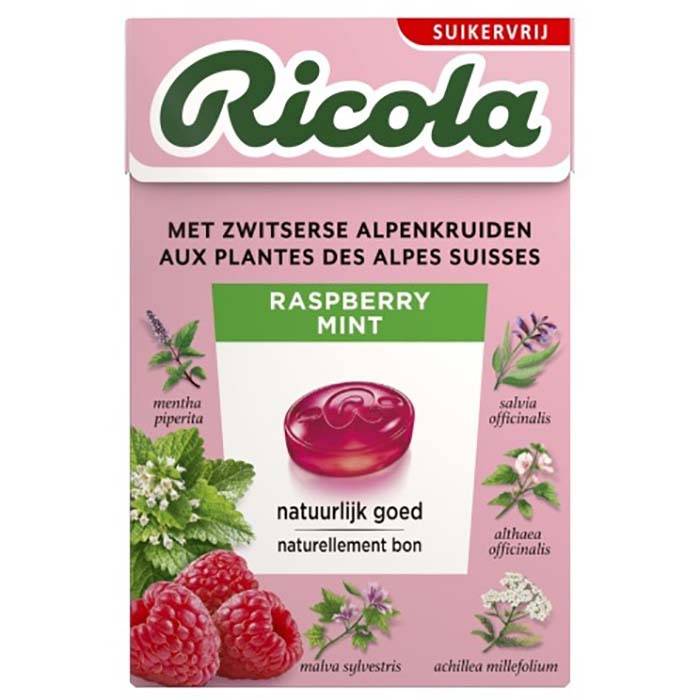 Ricola - Sugar Free Raspberry Mint Box, 45g  Pack of 20
