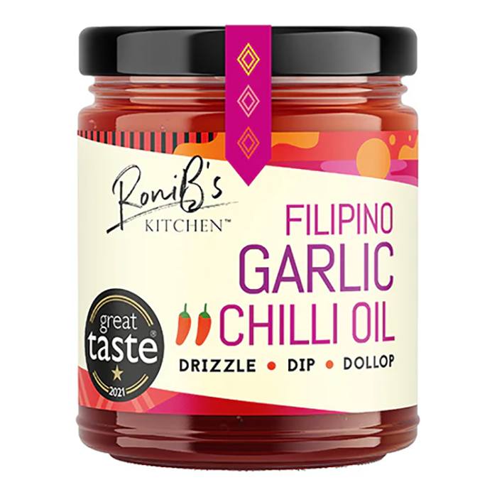 RoniB's Kitchen - Filipino Style Garlic Chilli Oil, 190ml - Pack of 6