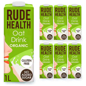 Rude Health - No Sugar Organic Oat Milk, 1L | Pack of 6