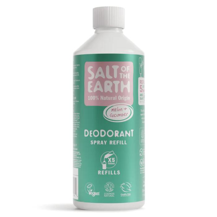 Salt Of The Earth - Natural Deodorant Spray Refills Melon & Cucumber, 500ml 