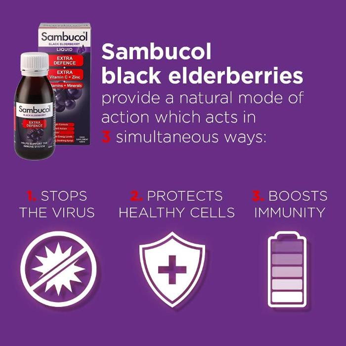 Sambucol - Extra Defence, 120ml - back