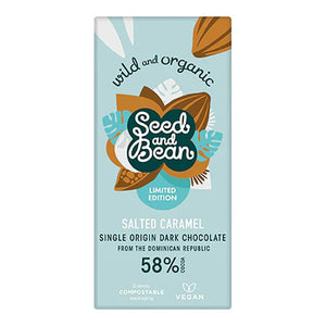 Seed&Bean - Dark 58% Organic Sea Salt and Caramel, 85g - Pack of 10