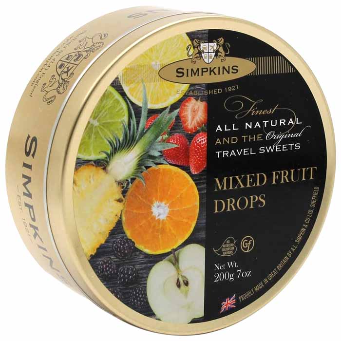 Simpkins - Mixed Fruit Drops, 200g  Pack of 6