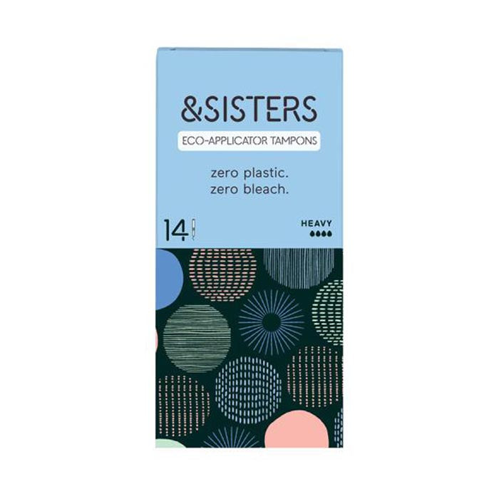 &Sisters - Plastic Free Bleach Free  Eco Applicator Tampon Heavy Flow, 14 Units, Heavy Flow