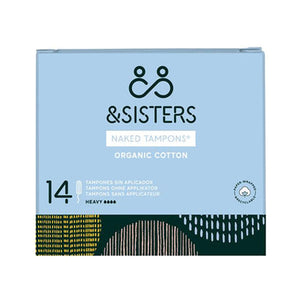 &Sisters - Plastic Free Bleach Free Non Applicator Tampon Medium Flow, 16 Units | Variable Flow