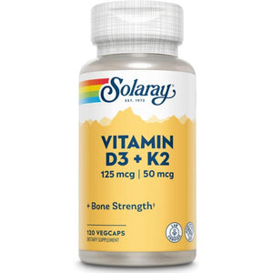 Solaray - Vitamin D3 & K2, 120 Veg Capules