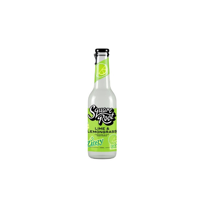 Square Root - Lime Lemongrass Soda Bottle 275ml - Case of 24