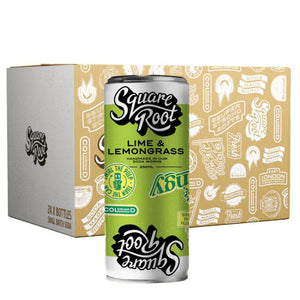 Square Root - Lime Lemongrass Soda - Case of 24 | Multiple Formats