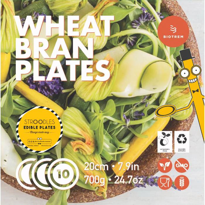 Stroodles - Edible Plates from Wheat Bran, 10 Pieces 20cm