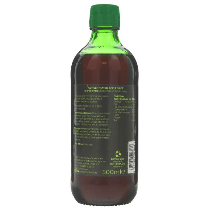 Suma Wholefoods - Organic Concentrated Apple Juice, 6x500ml - Back