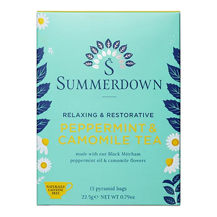 Summerdown - English Peppermint and Camomile Tea, 22.5g - Pack of 8