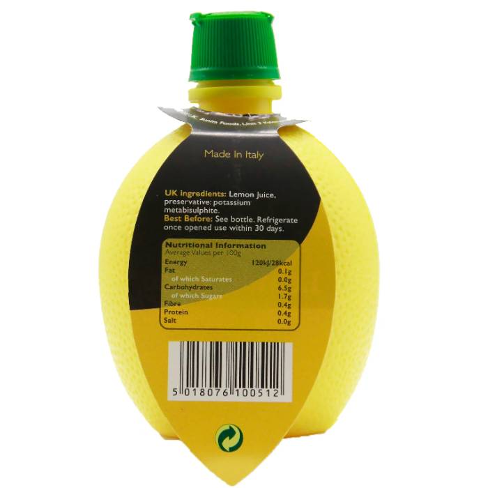 Sunita - Lemon Juice, 200ml - Back